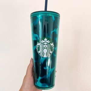 Starbucks cup tumbler blue wave 24oz limited edition
